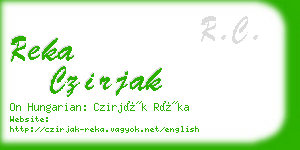 reka czirjak business card